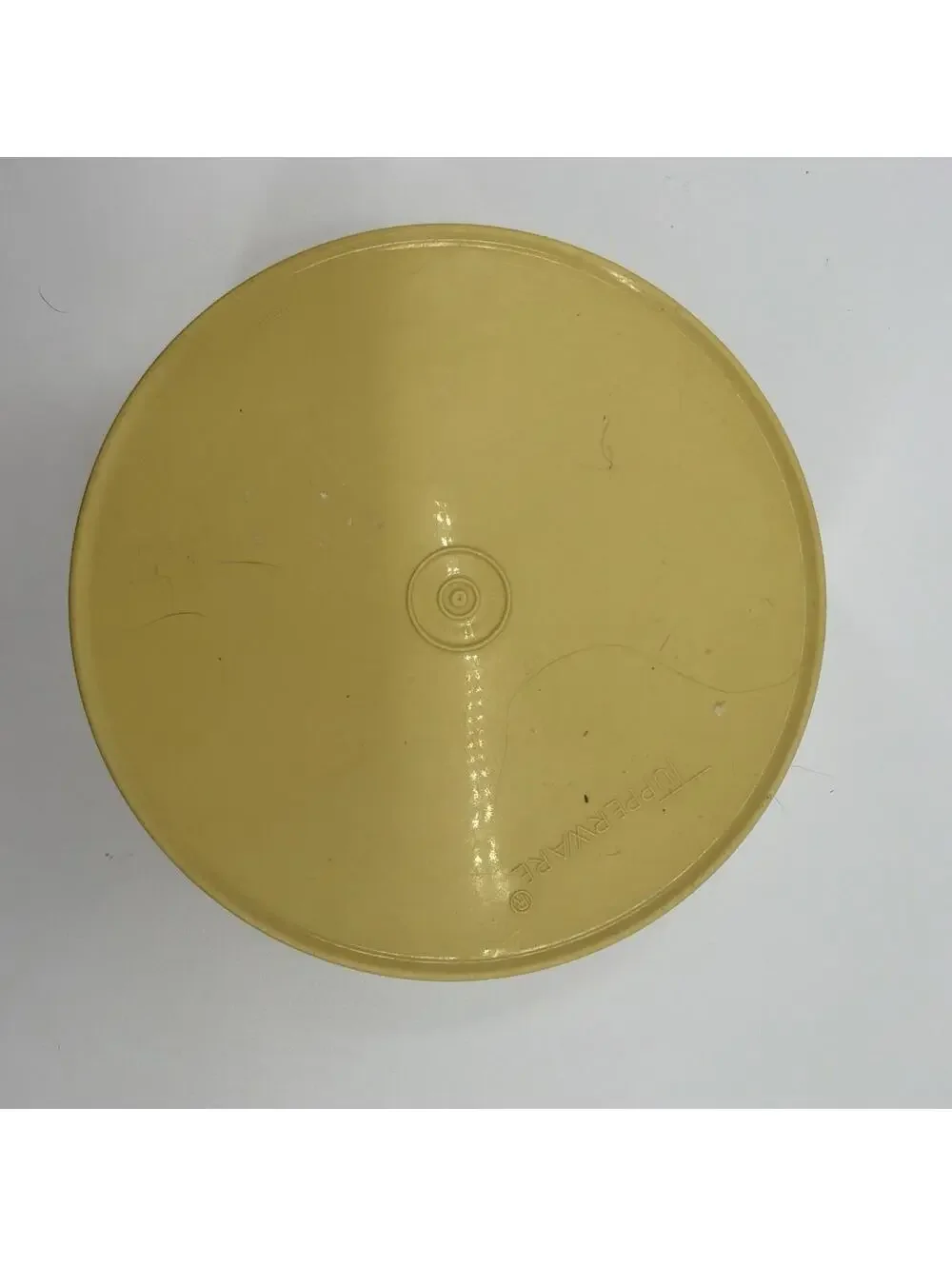 Vintage Tupperware Yellow Starburst Sunburst Round Storage Container W/ Lid